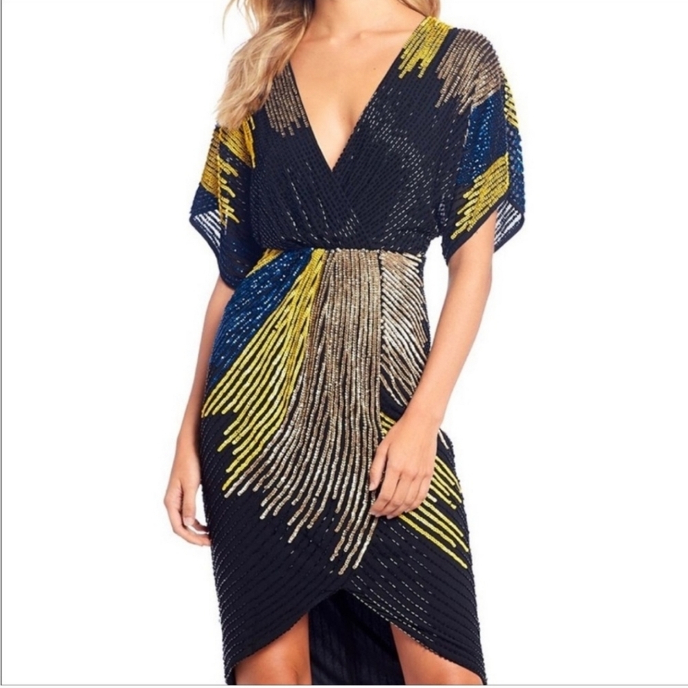 NWT Gianni Bini Bridget Beaded Colorblock Dresssize: 2